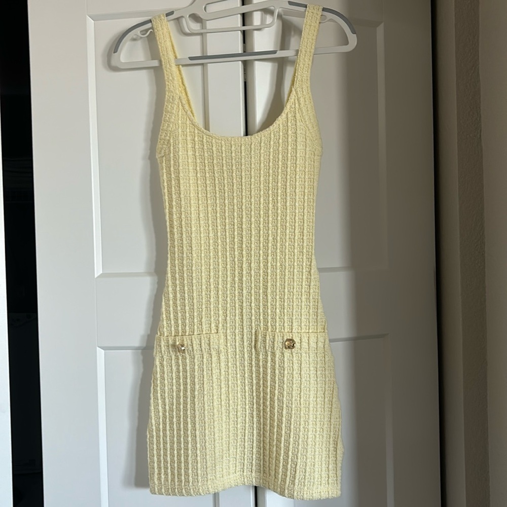 ZARA Yellow Knit Mini Dress